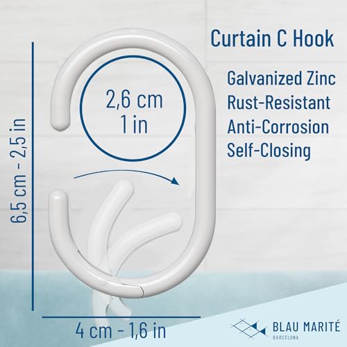 12 Metal Shower Curtain Hooks (12 Count)