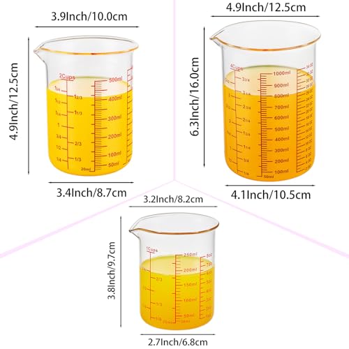 High Borosilicate Glass Measuring Cup Set
