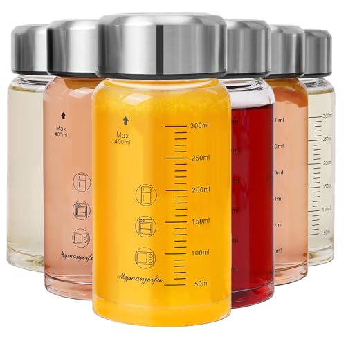 Glass Juice Bottles 6 Pack 12 oz (6 Count)