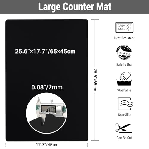25.6x17.7in Large Silicone Kitchen Counter Mat