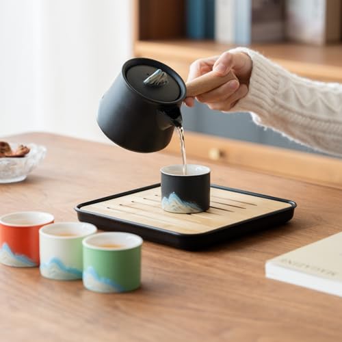 Portable Chinese Tea Set with Carry Bag (7 Count)