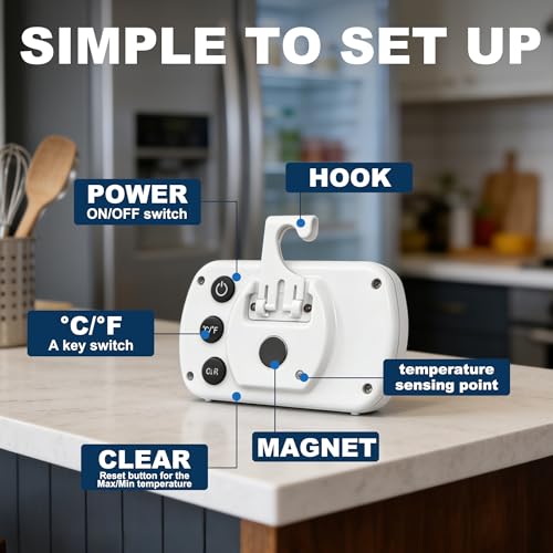 Waterproof Refrigerator Fridge Thermometer (2 Count)