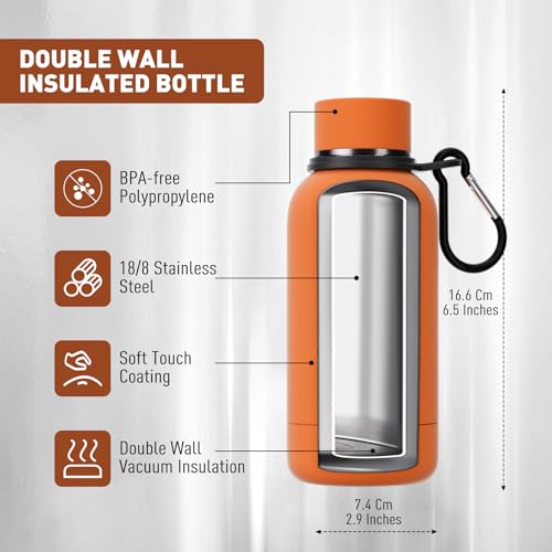 Small Water Bottle 12oz with Clip
