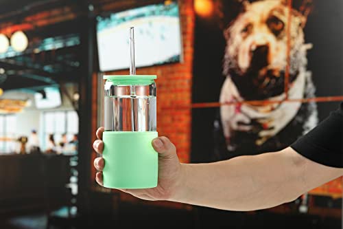 Glass Tumbler with Straw and Lid