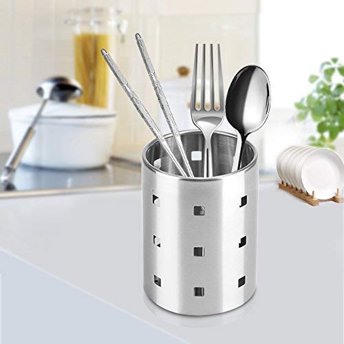 Chopsticks Holder Stainless Steel Utensil Holder Drying Rack Circular Hole Tableware Storage Rack Organizer