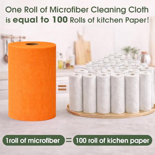 Microfiber Cleaning Cloth Roll (100 Count)