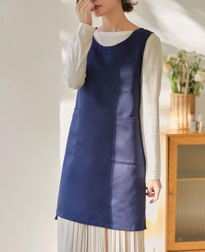 Unisex Cobbler Apron with 3 Deep Pockets Smock Vest Apron