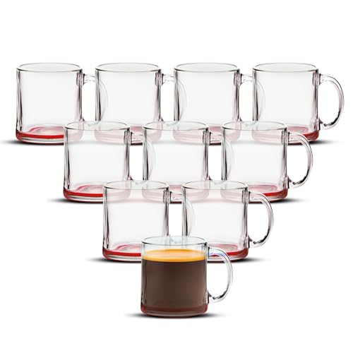 Clear Glass Coffee Mugs 13 oz. Set of 10 (10 Count)