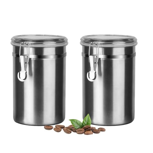 Stainless Steel Food Container with Clear Lids Airtight Container Stackable Small Canisters Kitchen Pantry Storage for Cereal