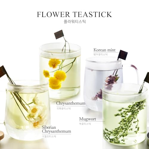 Premium Flower Tea Stick Sampler with Wooden Tray