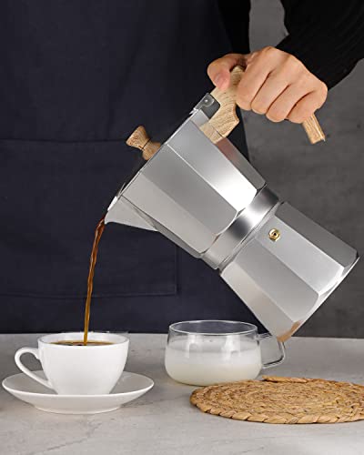 Stovetop Espresso Maker Aluminum Moka Pot 9 Espresso Cup