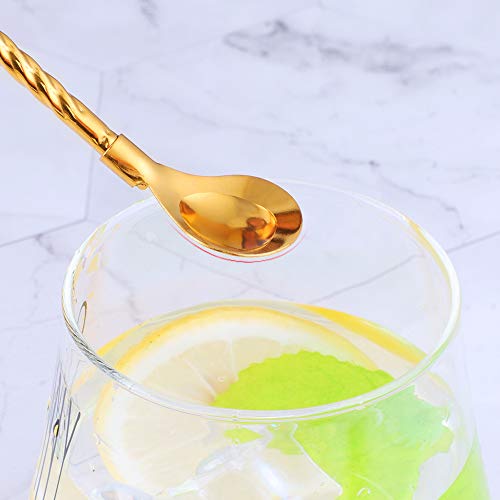 10 pcs Metal Straw Spoons with 2 Cleaning Brushes