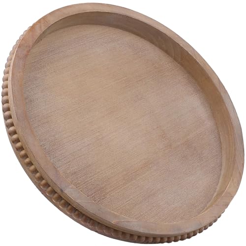 Wood Decorative Serving Tray with Bead