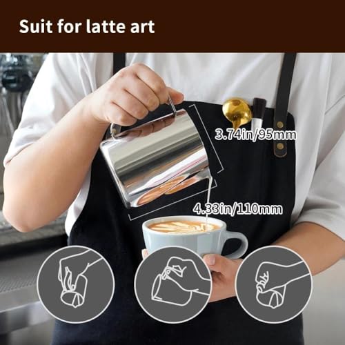 Milk Frothing Pitcher 20oz Stainless Steel Latte Art Milk Jug