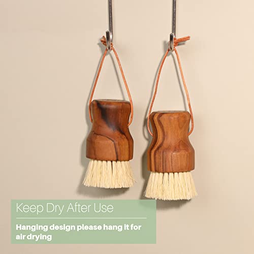 Teak Wood Dish Scrub Brush 3PCS (3 Count)