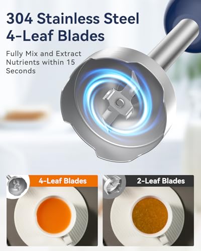Immersion Blender Handheld 1000W 5 in 1 Corded Stick Hand Blender Kitchen with 12 Speed