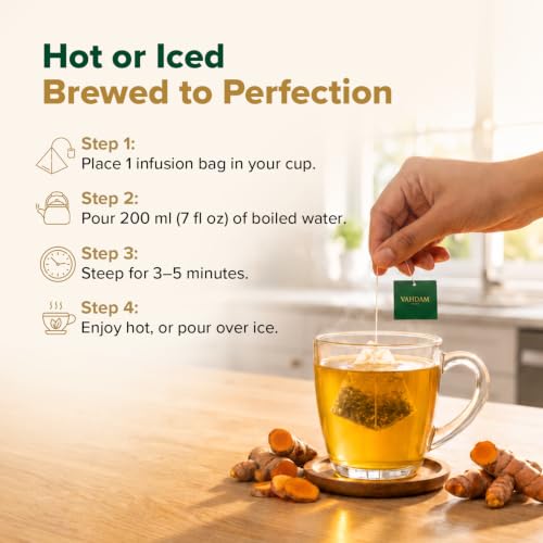 Organic Turmeric Ginger Herbal Tea Bags (100 Count)