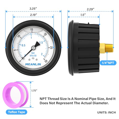0~30Psi Stainless Steel Liquid Filled Pressure Gauge 1