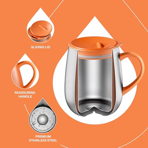16 oz Insulated Coffee Mug with Lid and Handle