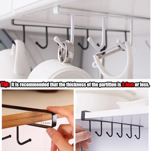 6PCS Mug Hooks Under Cabinet (6 Count)