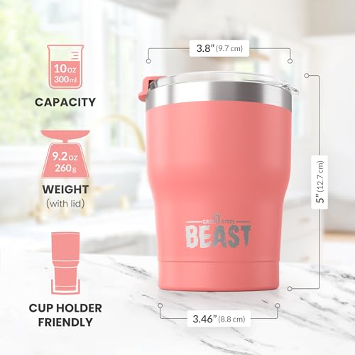 Beast 10 oz Tumbler Stainless Steel Vacuum Insulated Coffee Ice Cup Double Wall Travel Flask