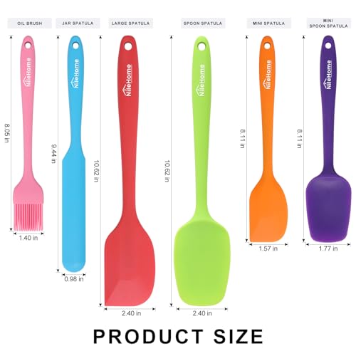 6 Pieces Silicone Spatula Set with Silicone Brush (6 Count)
