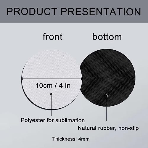 80 PCS Sublimation Blank Cup Coasters Bulk (80 Count)