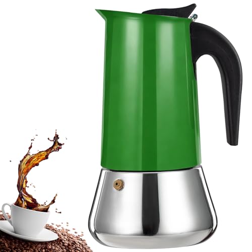 12 Cup Stovetop Espresso Maker Stainless Steel Moka Pot Stove Top Percolator Italian Coffee Makers Capable Mocha Greca Machine Cafe Classic Induction Cookers for Home and Camping 600ml 20oz