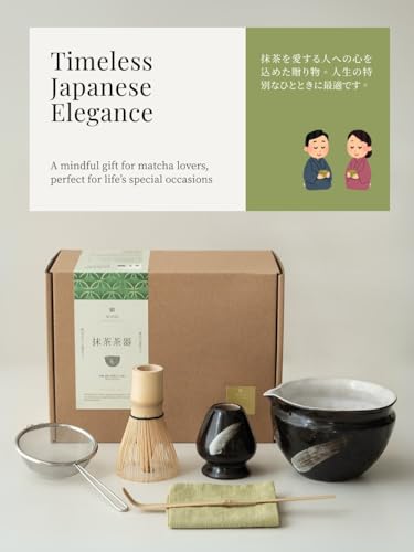 Matcha Set with Handmade Ceramic Bowl & Bamboo Whisk
