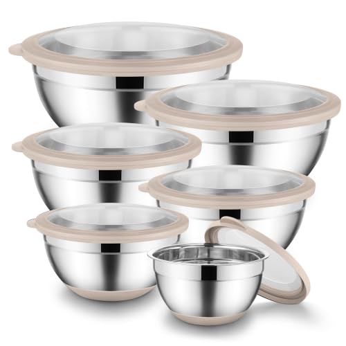 Mixing Bowls with Lids Set of 6 (9 Count)