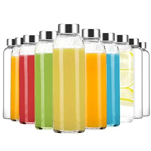 Clear Glass Bottles with Lids (6 Count)