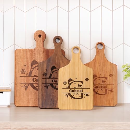 Personalized Christmas Cutting Board with Initial Name
