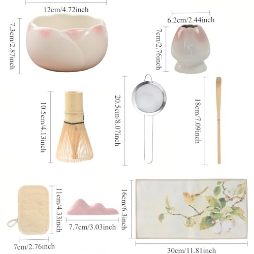 8 pieces Handmade Gift box set of ceramic matcha bowl