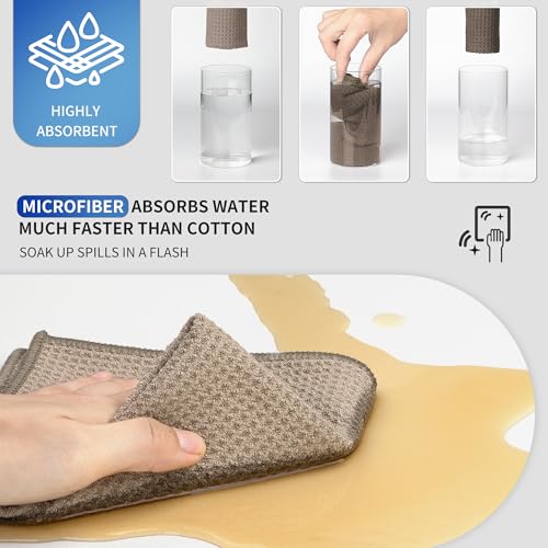 Waffle Pattern Microfiber Cleaning Cloths (6 Count)