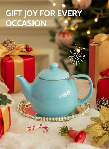 Teapot Porcelain Tea Pot with Stainless Steel Infuser