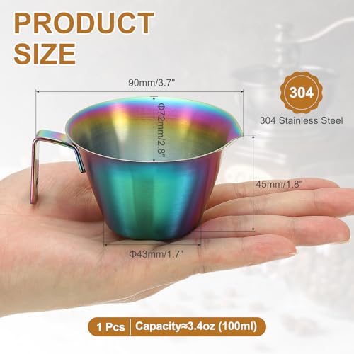 1 Pcs Stainless Steel Espresso Cup with Handle