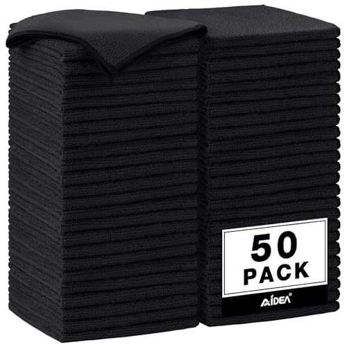 Microfiber Cleaning Cloth Black 50PK (50 Count)