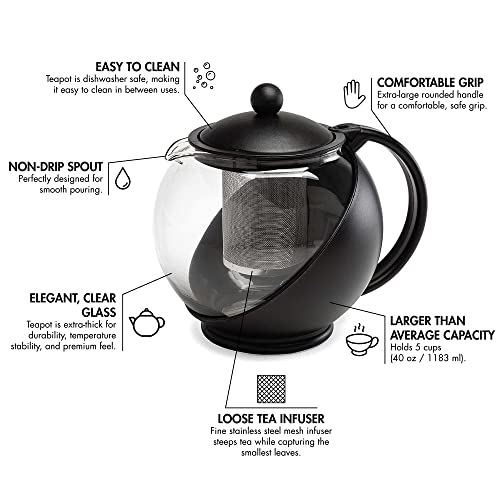 Half Moon Teapot with Removable Infuser (40 Ounce)