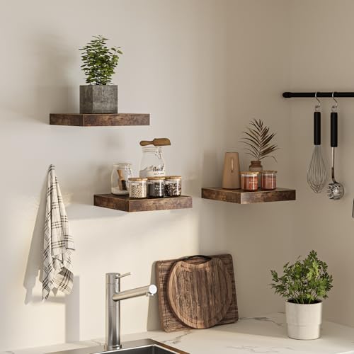 Square Floating Shelves for Wall (3 Count)