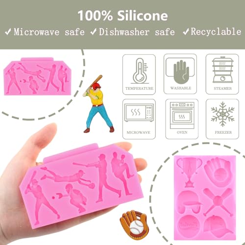 Baseball Fondant Mold Sports Theme Chocolate Silicone Mold Set 3 (3 Count)