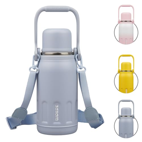 Stainless Steel Insulated Bottle with Handle & Strap