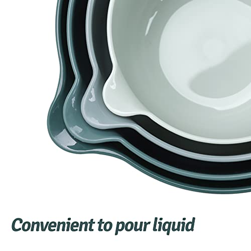 4 Pack Nesting Mixing Bowl with Pour Spout and Handle
