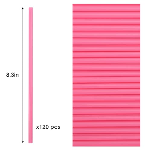 Pink Heart Shaped Disposable Straws (120 Count)