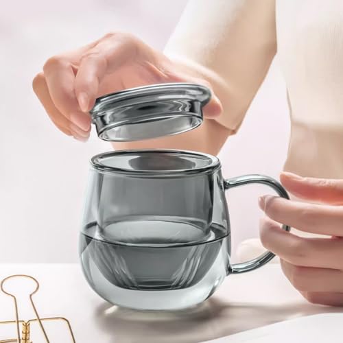 Glass Tea Cup with Infuser and Lid