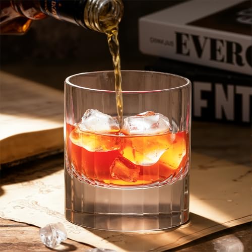 Crystal Whiskey Glasses Set of 2 Hand Blown Old Fashioned Glasses (2 Count)