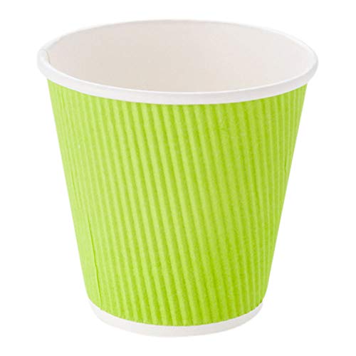 Ripple Wall Coffee Cups 500 Count 8 Ounce Insulated Eco Green Paper Cups