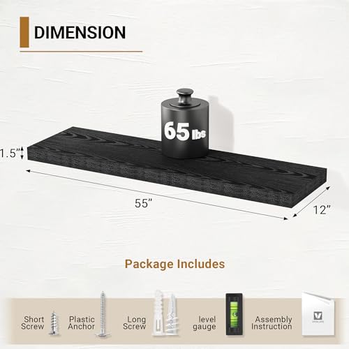 Black Floating Shelves (2 Count)