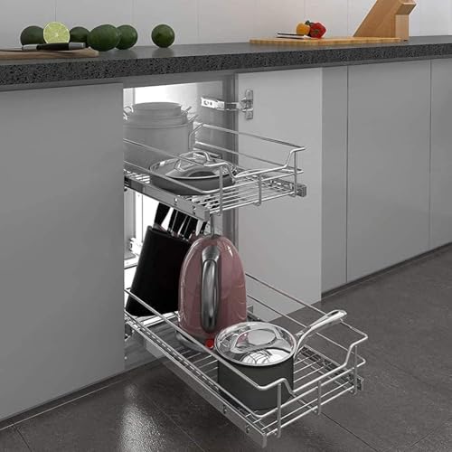 2 Tier Pull Out Cabinet Organizer 15" W X 22" D