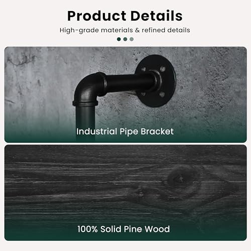 Floating Shelves Wall Bookshelf Industrial Pipe Shelving Shelves Real Wood Planks 70 inch Rustic Wall Shelves Hanging Bookshelves Farmhouse Kitchen Bar Shelving