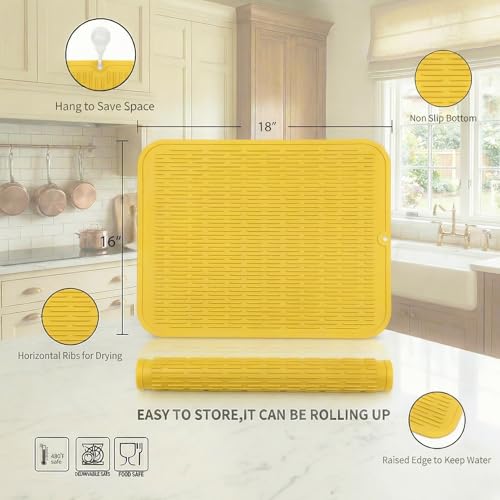 Silicone Dish Drying Mat for Multiple Usage